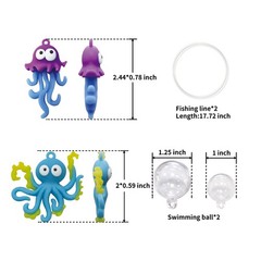 Aquarium Ornament, 2 Pcs Fish Tank Decorations Floating Decor Octopus with Fl…