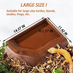 3PCS Tortoise Water Bowls with Ramp – Reptile Food & Bathing Dish for Gecko, Tur