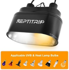 Dual Reptile Light Fixture with Independent Switches, Max 160W – Black Design