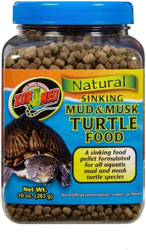 Zoo Med Natural Sinking Mud and Musk Aquatic Turtle Food Pellets 10oz. 6-Pack