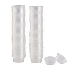 100 Pcs Clear Small Gecko Food and Water Cups Plastic Feeding Cups