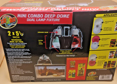 Zoo Med LF-19 Mini Combo Deep Dome Dual Lamp Fixture Reptile Terrarium NO Bulbs