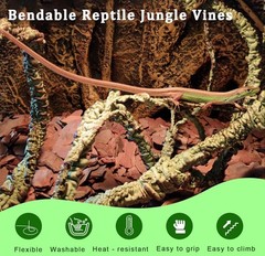 Reptile Jungle Vines Flexible Bend-A-Branch 3.6Ft Reptile Climbing Branches