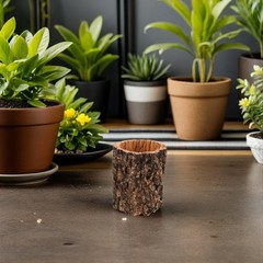 5.89 Inch Wood Reptile Hideout, Light Brown Hollow Log Reptile Hides, Tree Tr…