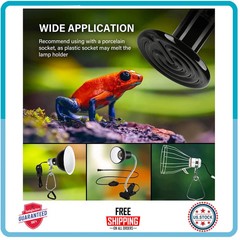 100W Ceramic Heat Emitter 2 Pack Reptile Brooder Lamp for Lizard Turtle Snake