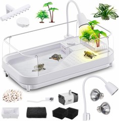 Small Turtle Tank Kit(Tank Light Filter Acrylic Turtle Tank Starter Kit W/ Bask