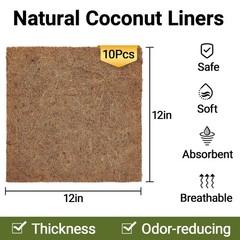 Reptile Carpet 12×12 Inch 100% Natural Coconut Fiber Mat – Ideal for Bearded