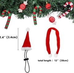 Bearded Dragon Santa Hat and Scarf Costume for Lizard Reptile Ferret Xmas Hat