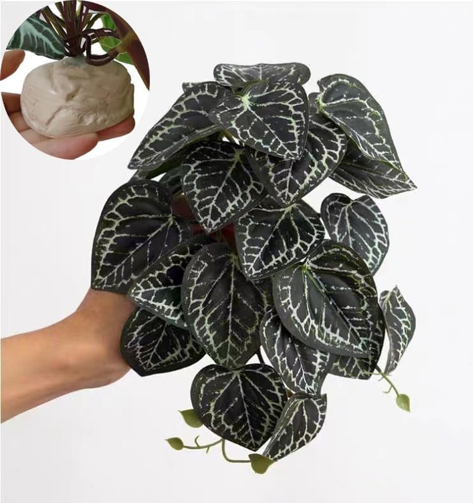Reptile Plants for Terrarium,Amphibian Habitat Decor,Artificial Plants for Ge…