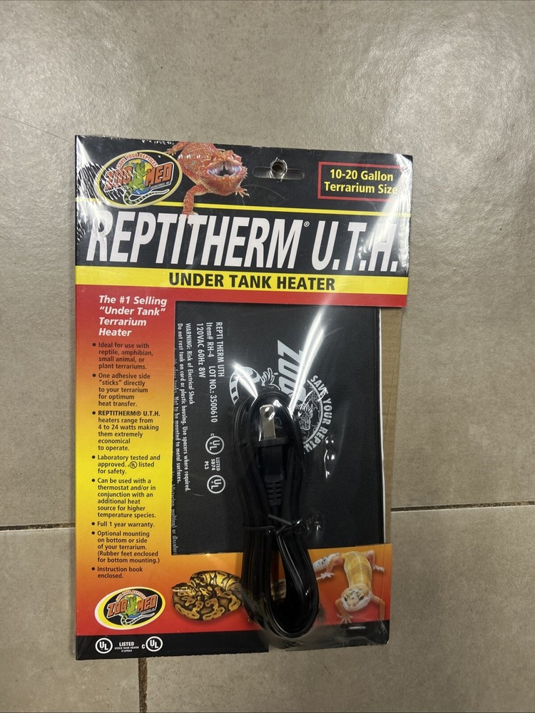 Zoo Med RH-4 Bran New Repti Therm Under Tank Heater 10-20 Gallon
