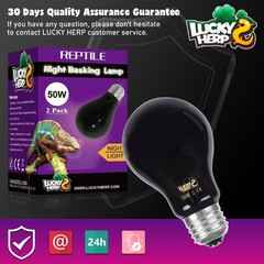 Reptile Heat Lamp 50W 2 Pack, Reptile Night Heat Bulb, Reptiles & Amphibians …