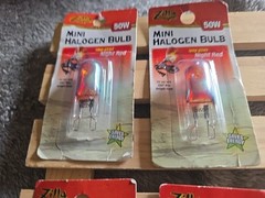 NEW Zilla Mini Halogen Bulb Night Red 50W + 25W (4 Packs) Reptile Lights Warm