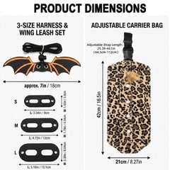Bearded Dragon Carrier Sling & Bat Wing Leash Harness Set, Soft Flannel Repti…