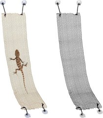 2x Bearded Dragon Hammock Mesh Reptile Lounger Ladder for Lizard Gecko Chameleon