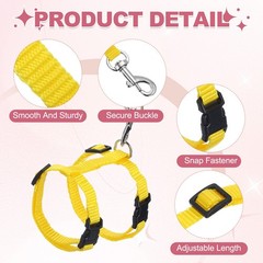 2Pcs Rabbit Harness and Leash Small Animal Harness Yellow
