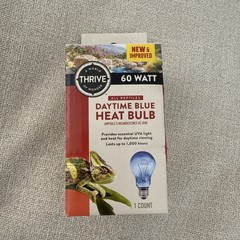 Thrive Reptile Daytime Blue Heat Bulb 60 Watt *Brand New* Crabs, Snakes, Frogs