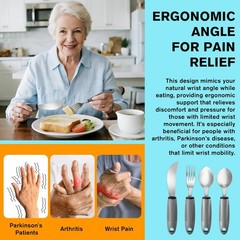 AuntyFey 4PCS Weighted Adaptive Utensils, Parkinsons Utensils for Hand Tremor…