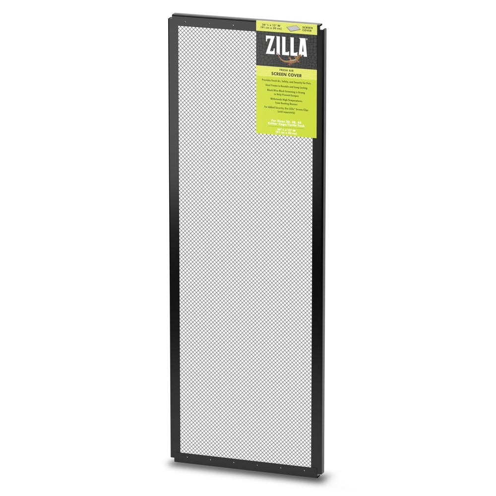 Zilla Screen Cover 36X12 Durable Metal Mesh Terrarium Air Flow Reptile Safe