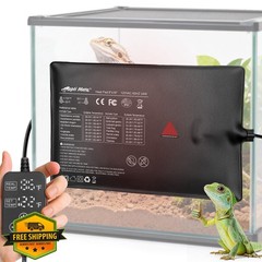 Reptile Heating Pad with Internal SensorandThermostat, 8″ x 18″ 24W Under Tan…
