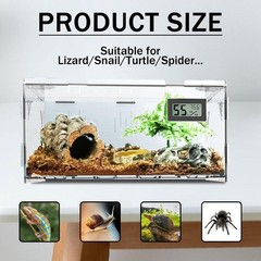 Reptile Terrariums, with Temperature Hygrometer, 15.7″x9.9″x7.1″Acrylic Repti…