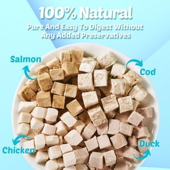 Turtle Food – 4 in 1 Natural Freeze-Dried Chicken, Duck, Salmon, Cod – Real M…