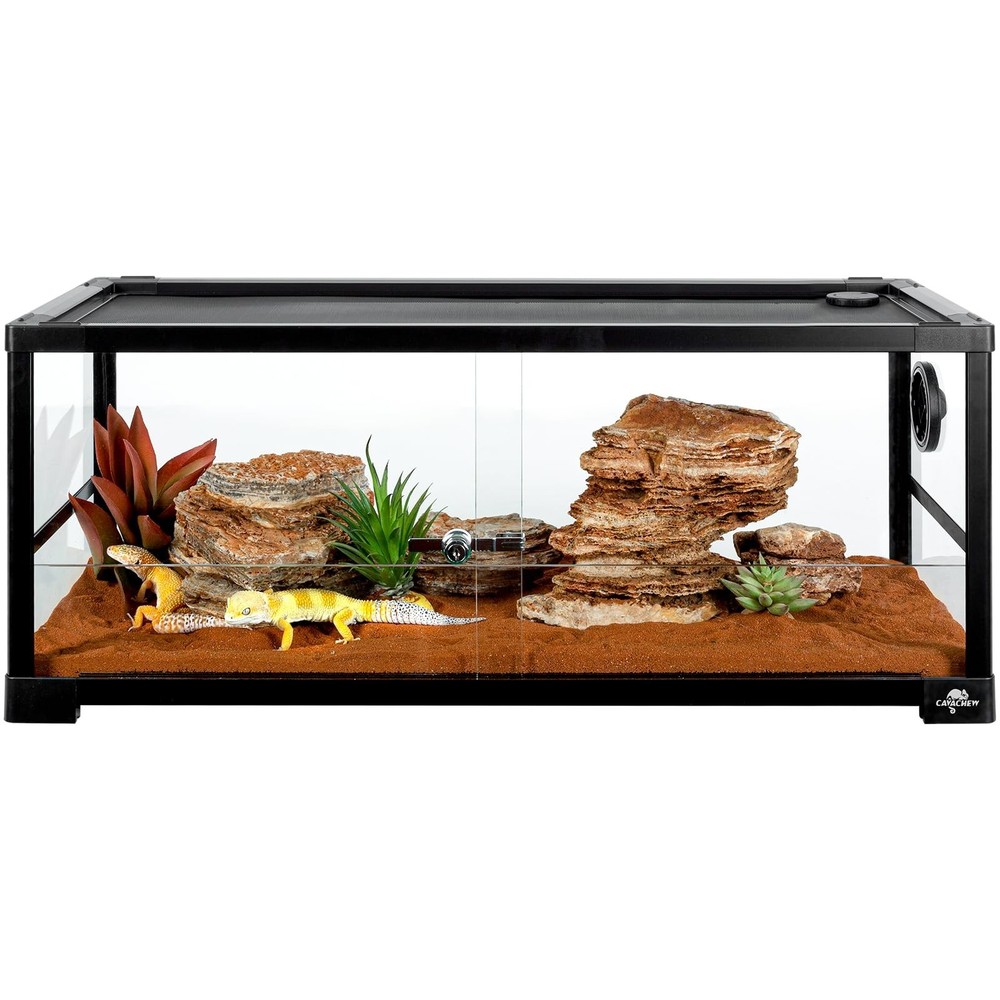 20 Gallon Reptile Tank, 30″ x 12″ x 12″ Reptile Terrarium, Top Screen Ventila…
