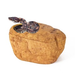 (Large Size) 3-in-1 Reptile Hide Cave Snake Cave and Hides Ball Python, Geckos