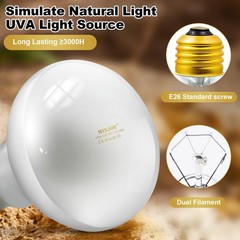 100W Reptile Heat Lamp Bulbs, 2Pack Heat Lamp Bulbs for Reptiles Basking Bulb…