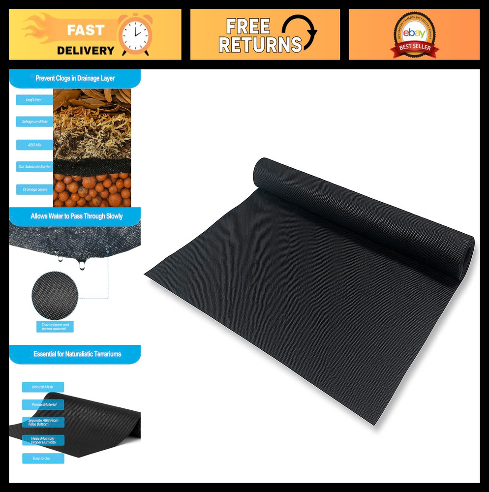 2Pcs 36″x18″ Reptile Terrarium Barriers, Bioactive Substrate, Tank Accessories f