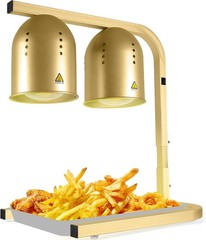 Heat Lamp Food W/ Two 250W Bulbs Fast & Even Heating Food Heat Lamp W/