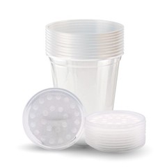 Snout and Shell Deli Cups with Fabric Vented Lids, 10 Pack – 32oz/10 cups