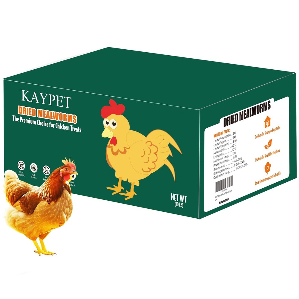 Dried Mealworms 10LB Pure Natural NonGMO Mealworms for Chicken Ducks and Wild…