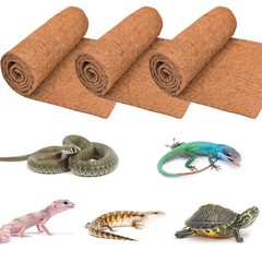 3 Rolls Reptile Mat, 18 x 36 inches Natural Coconut Fiber Liner Mat Flooring …