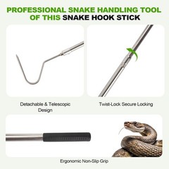 Snake Hook, Snake Grabber Tool Heavy Duty with 42 Inch Extensible Stainless