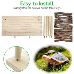 BNOSDM Bearded Dragon Basking Rock Platform with Climbing Ramp Reptiles Hideo…