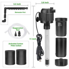hygger 4-in-1 Submersible U-V Filter Pump, Internal Green Water Killer with T…