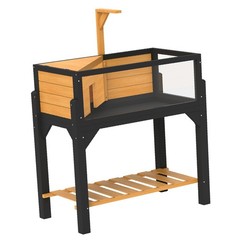 Deluxe Wooden Tortoise Habitat with Clear Viewing Panels, Storage Shelf, Lamp