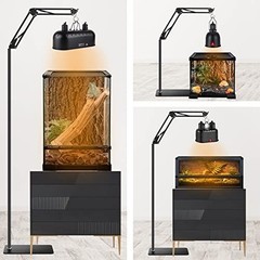 Adjustable Reptile Lamp Stand 15.7″ to 74.3″ – 360° Swing Arm Heat Light Holder