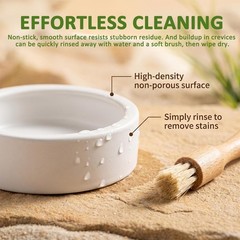 3 Pack Escape Proof Reptile Feeding Dish, Reptile Food and Water Bowl, Cerami…
