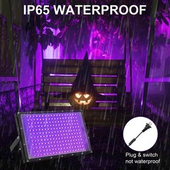 Waygor 200W LED Black Lights for Glow Party IP65 Waterproof UV