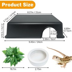 4 PCS Reptile Hide Box Leopard Gecko Snake Hideout Cave Ball Python Tank