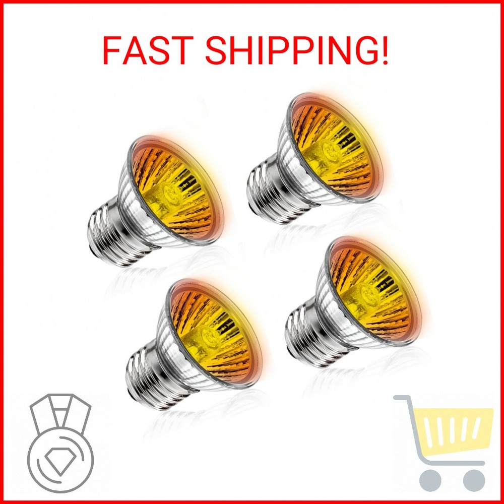 DaToo Reptile Heat Lamp Turtle Heating Light 4PCS 50W UVA UVB Heat Bulb Simulate
