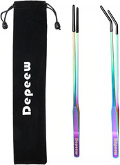 Reptile Feeding Tongs, Stainless Steel Reptile Tweezers Set, 10.6″ Straight & Cu