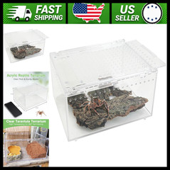 Reptile Terrarium Enclosure 8″x6″x4″ Acrylic Tarantula Breeding Box Magnetic
