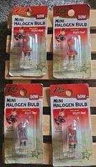 NEW Zilla Mini Halogen Bulb Night Red 50W + 25W (4 Packs) Reptile Lights Warm