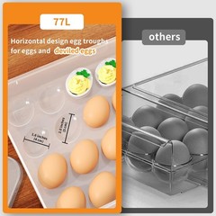 77L Deviled Egg Containers with Lid, (Set of 3), Plastic Egg Holder for Refri…