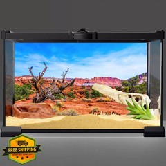 AWERT 36x18in Reptile Habitat Background Blue Sky Orange