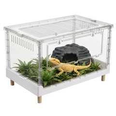 30Gal Clear Reptile Enclosure Foldable Reptile Habitat Cage W/Top Opening Window