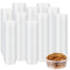 EBOOT 500 Pcs Plastic Feeder Cups – Reptile Water & Food 0.5oz, Transparent