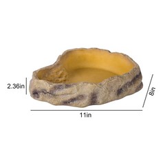 REPTIZOO Reptile Water Bowl Terrarium Dish Food Feeding Large 11x8x2.4 Inch